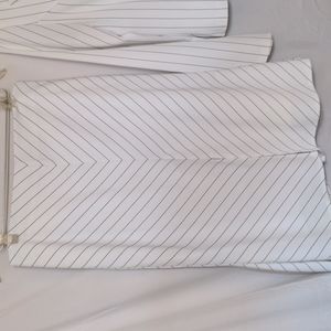 White and Black pin striped suit